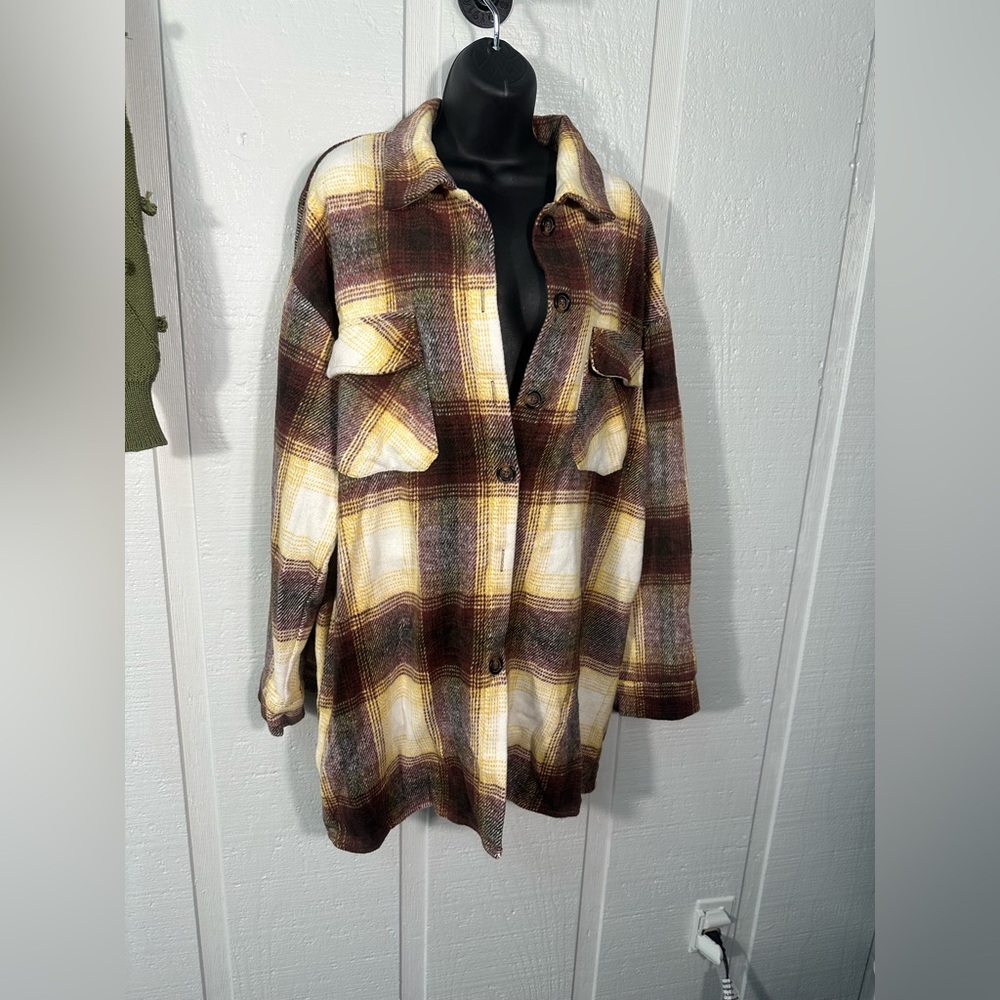 Pretty Garden Women's Plaid Shacket Flannel Size XXL EUC